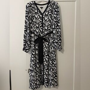 Talbots Elegant Black and White Dress